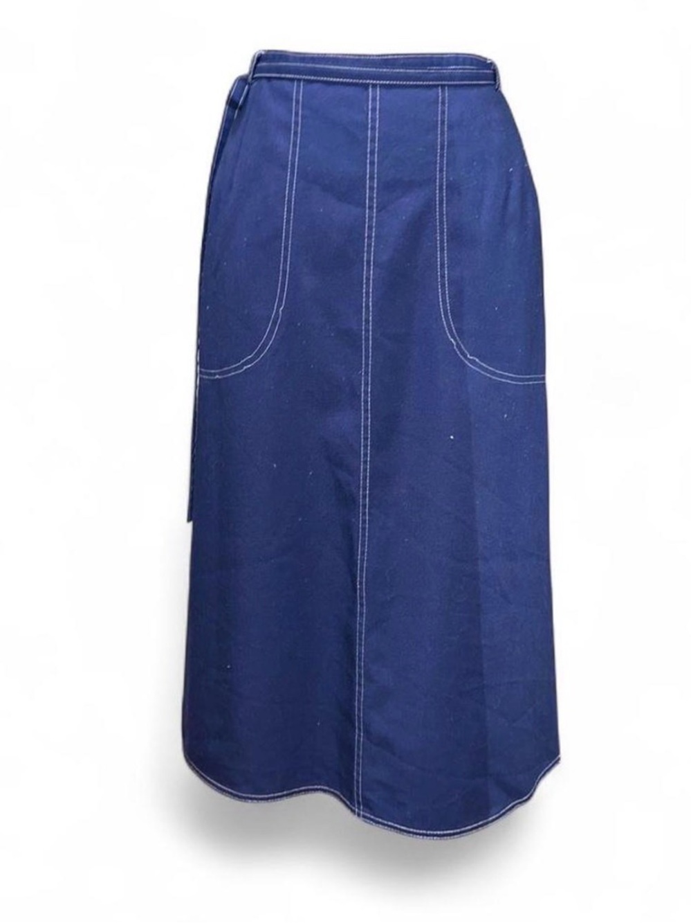 Vintage Classic Navy A-Line Midi Skirt 10 Centuro